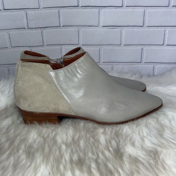Aquatalia Sand Beige Leather/Suede Ankle Booties - Picture 4 of 6